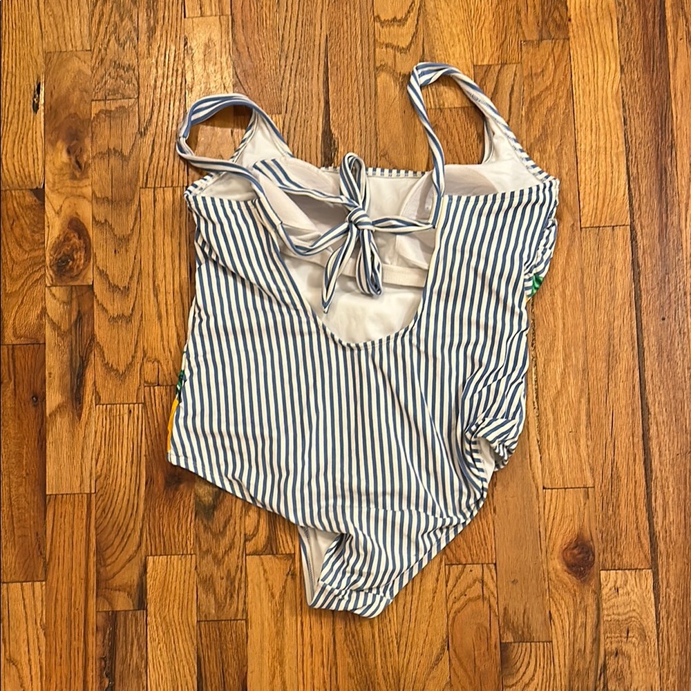 Kona Sol Blue and White One Piece Swimsuit - Picture 2 of 5